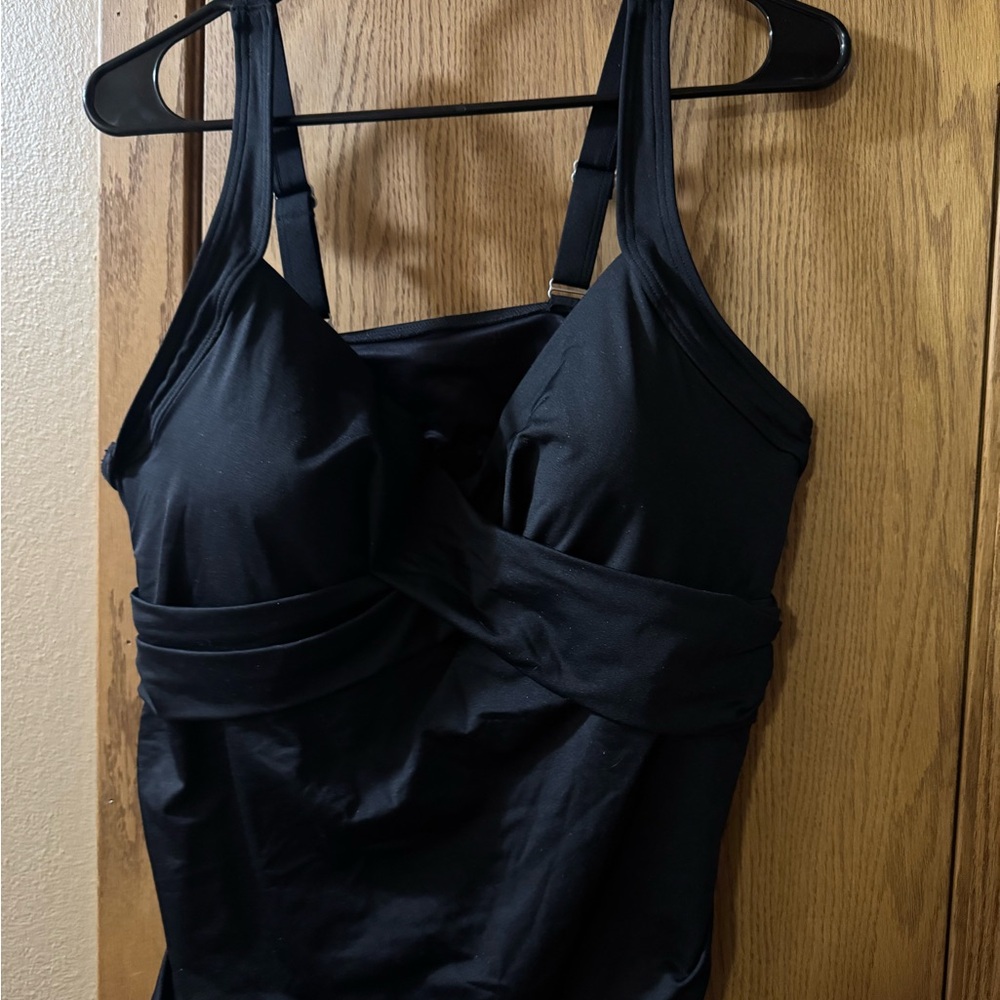 Lands' End Black One-Piece Swimsuit